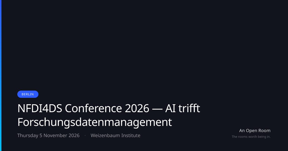 NFDI4DS Conference 2026 — AI trifft Forschungsdatenmanagement ...