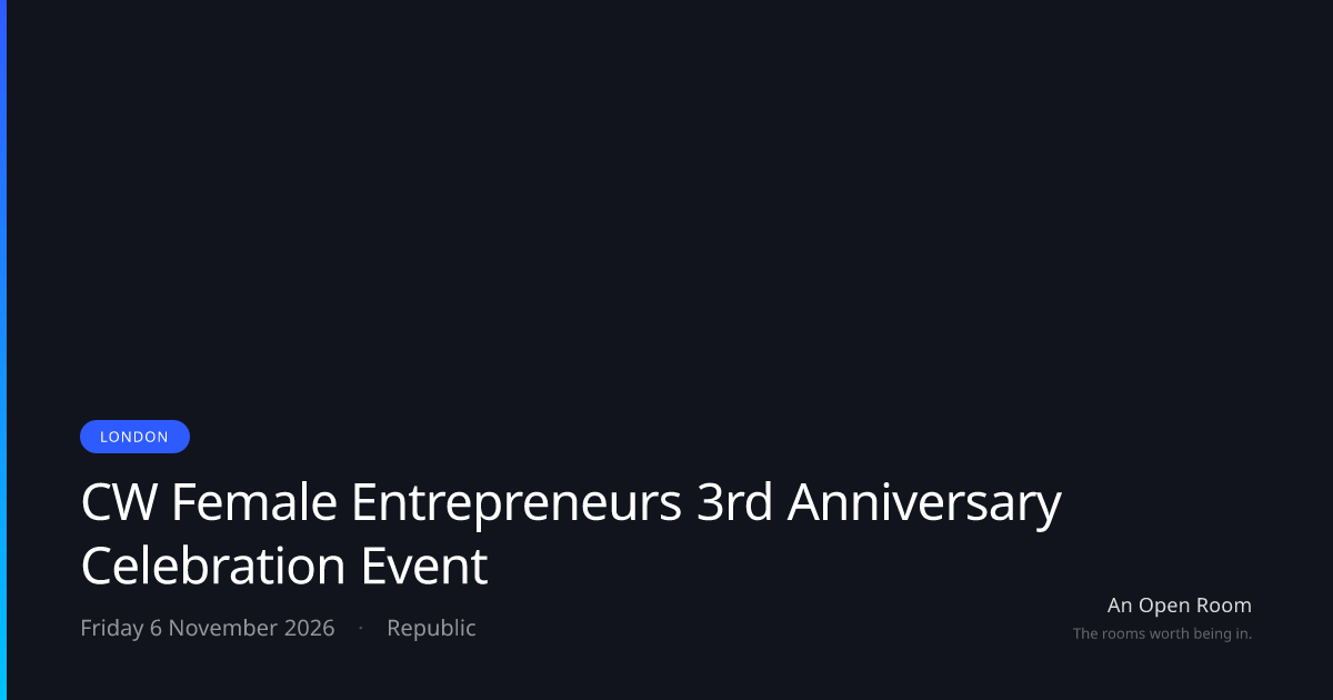 CW Female Entrepreneurs 3rd Anniversary Celebration Event