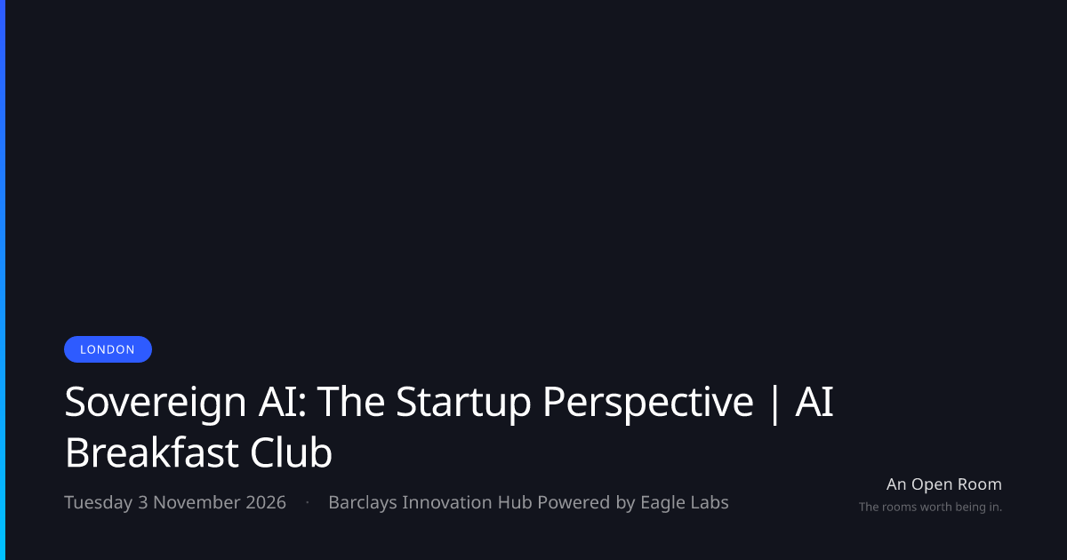 Sovereign AI: The Startup Perspective | AI Breakfast Club