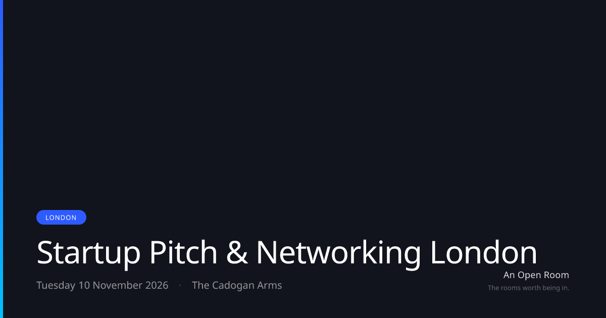 Startup Pitch & Networking London