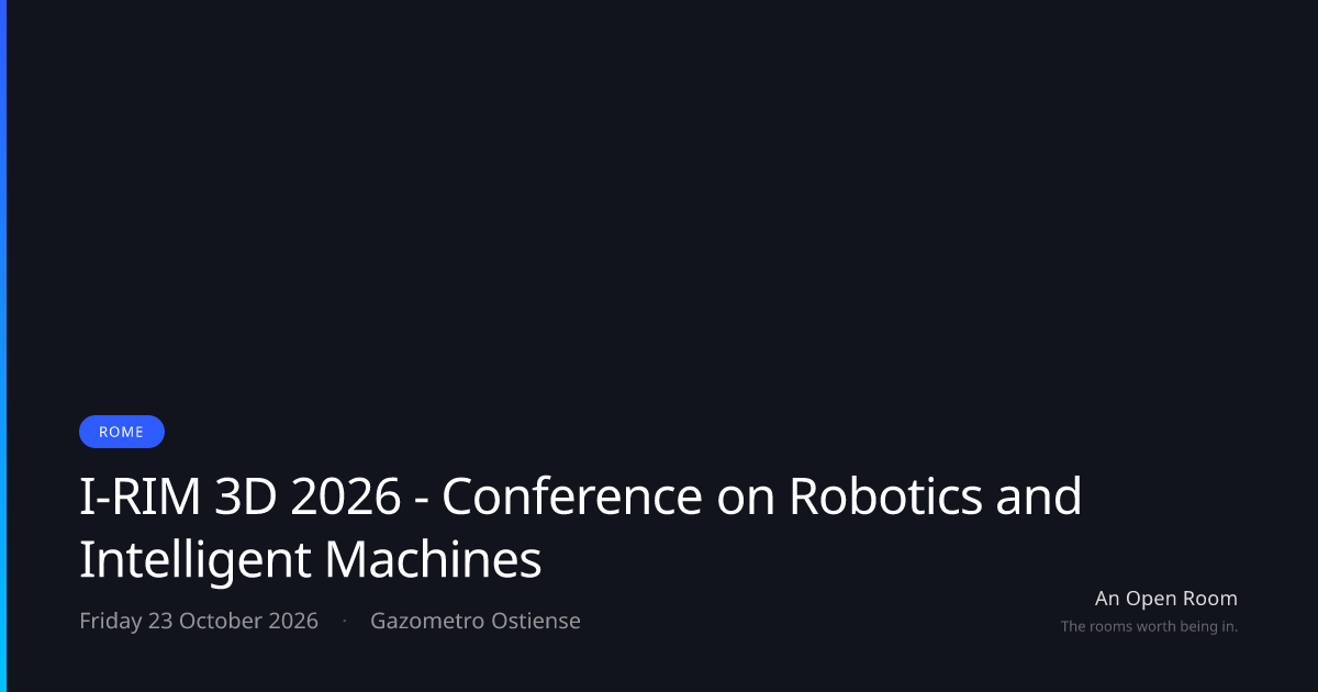 I-RIM 3D 2026 - Conference on Robotics and Intelligent Machines ...